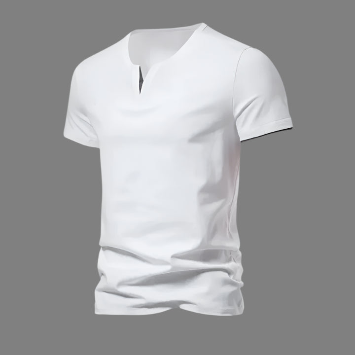 Mannen | Losvallend T-shirt met V-hals in basic stijl