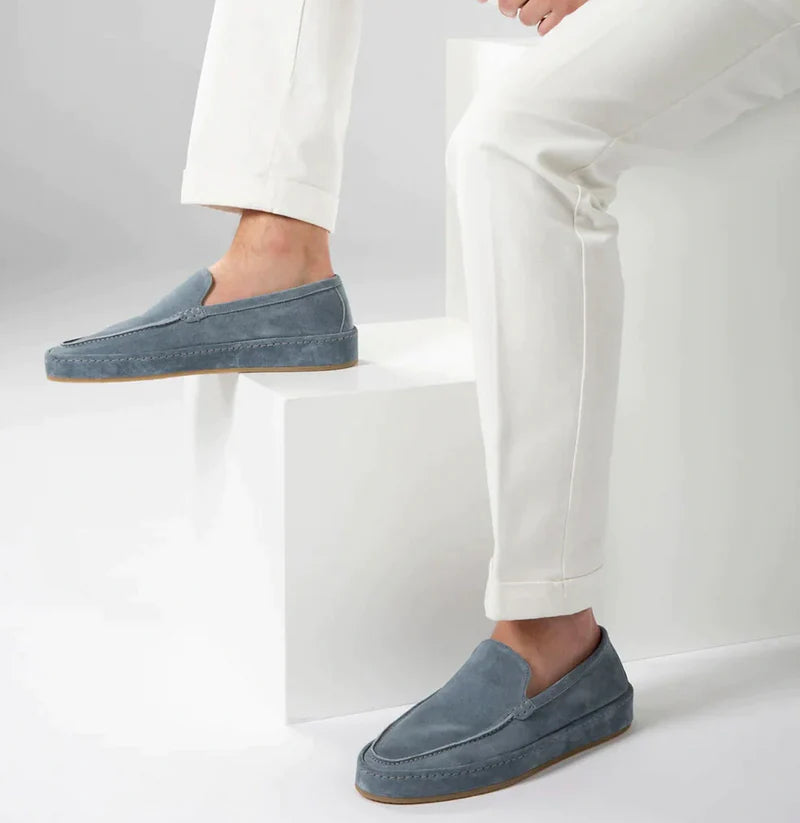 Mannen | Zacht gestructureerde loafers met een platte zool