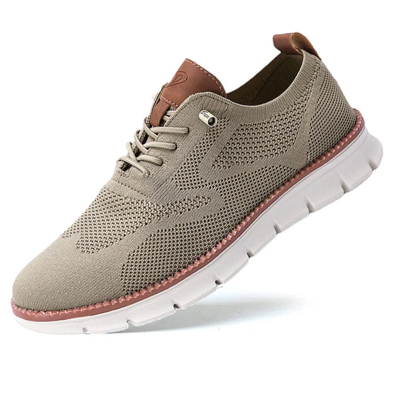 Mannen | Ongedwongen sneakers met knit details en profielzool