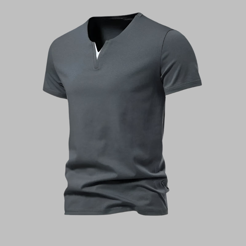 Mannen | Losvallend T-shirt met V-hals in basic stijl