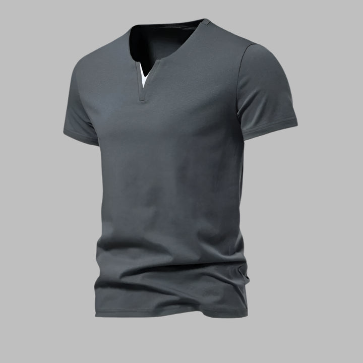 Mannen | Losvallend T-shirt met V-hals in basic stijl