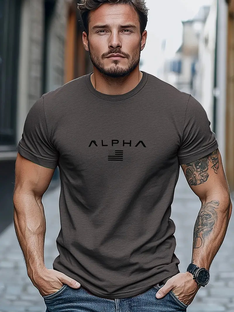 Mannen | Ongedwongen zomer t-shirt met ronde hals