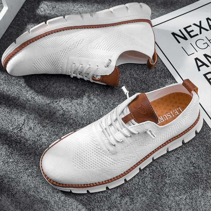 Mannen | Ongedwongen sneakers met knit details en profielzool