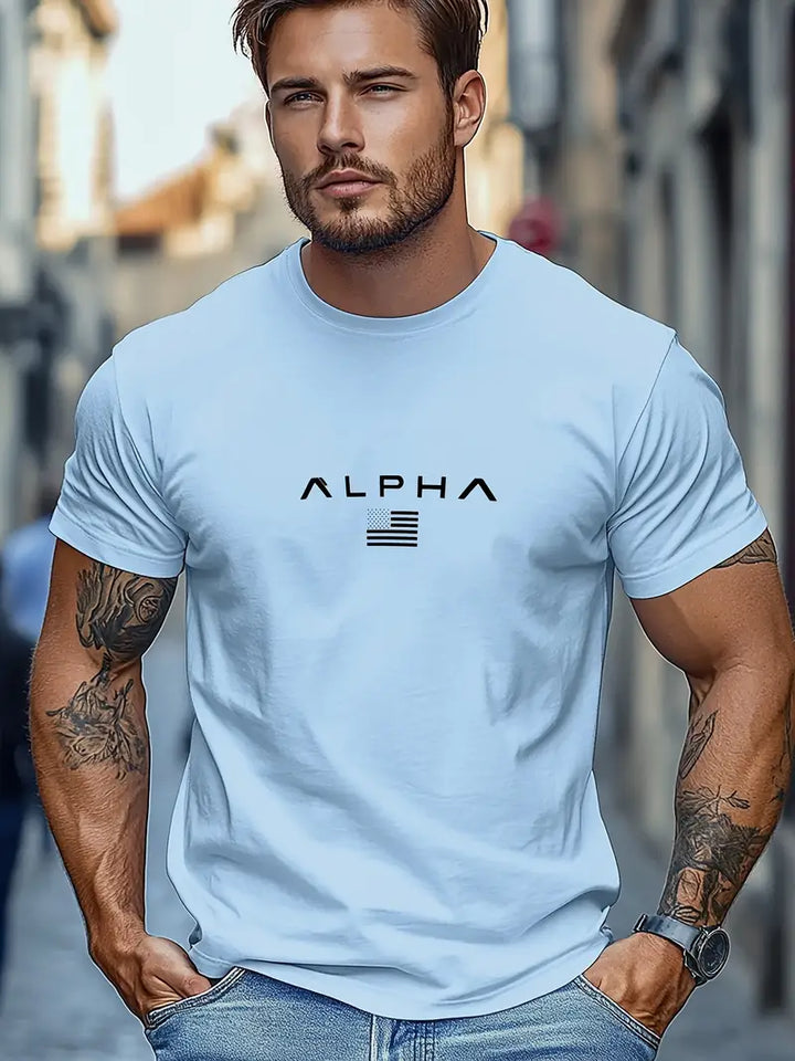 Mannen | Ongedwongen zomer t-shirt met ronde hals