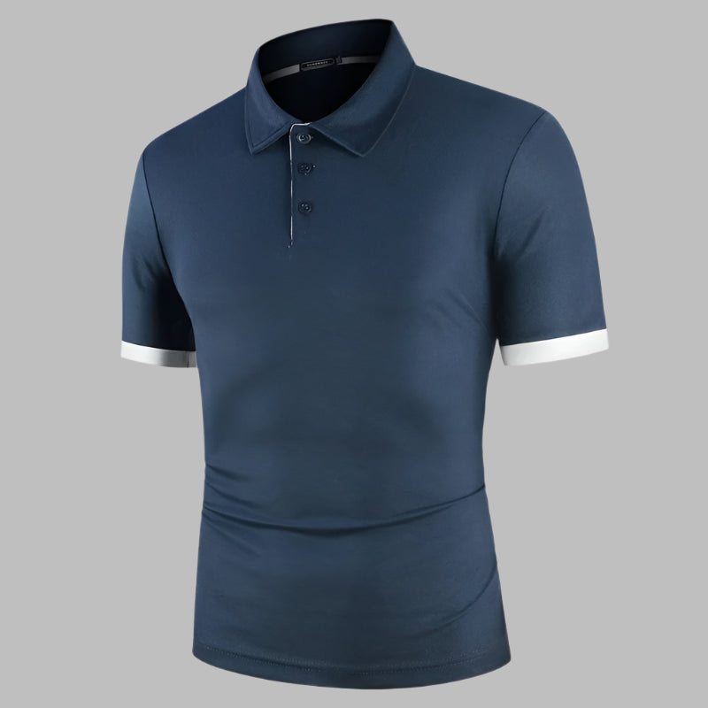 Mannen | Poloshirt met subtiele contrasttrim en rechte pasvorm