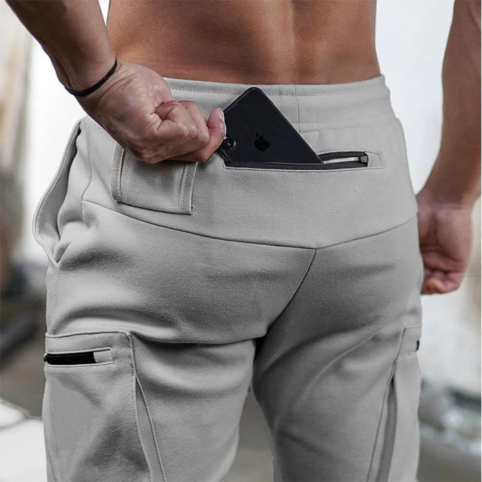 Mannen | Sportieve broek met meerdere zakken en elastische tailleband