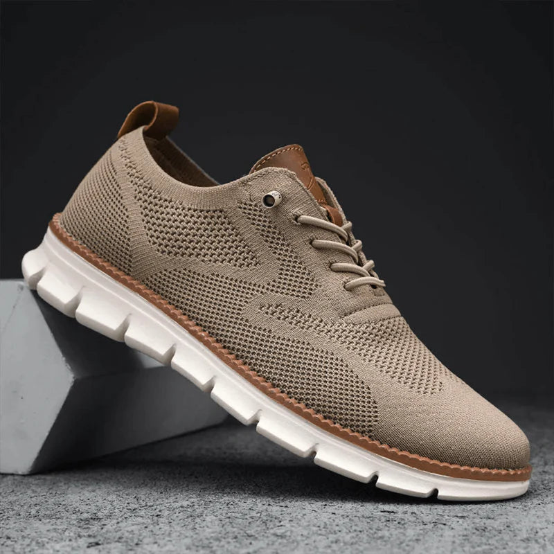 Mannen | Ongedwongen sneakers met knit details en profielzool