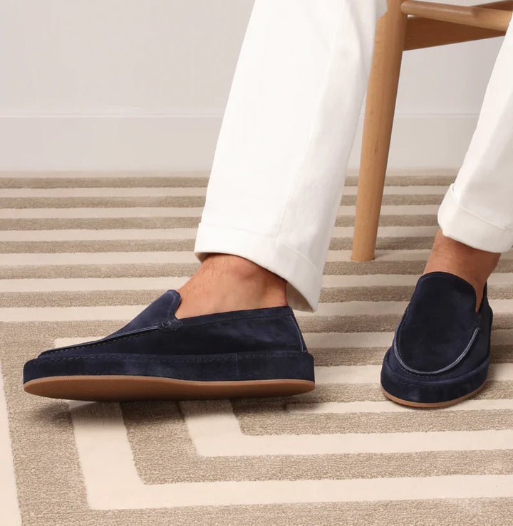 Mannen | Zacht gestructureerde loafers met een platte zool