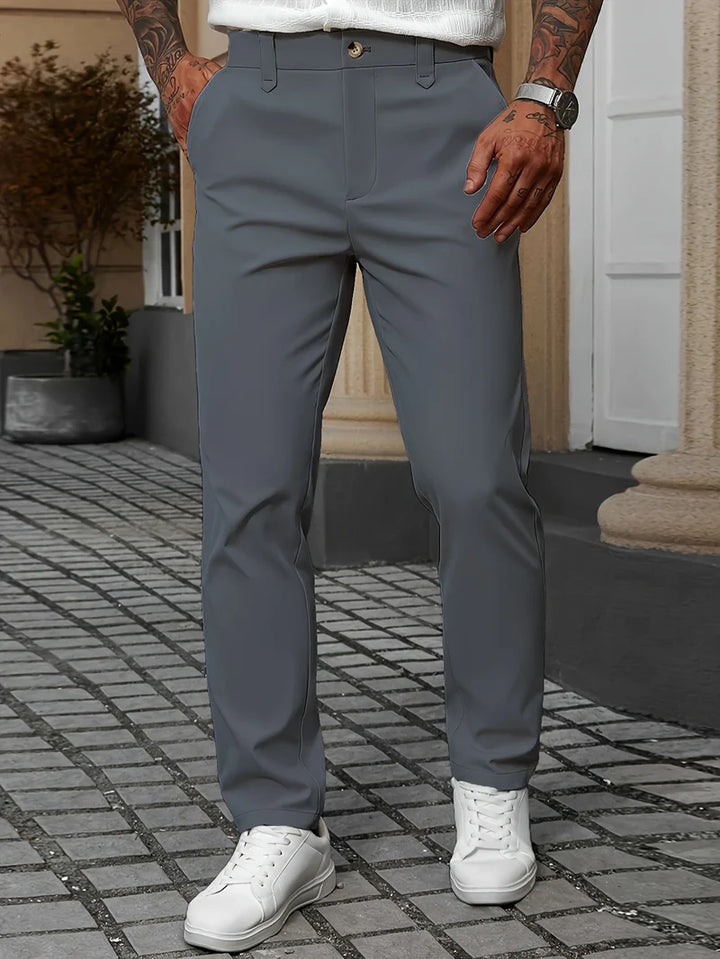 Mannen | Slim-fit broek met minimalistische afwerking