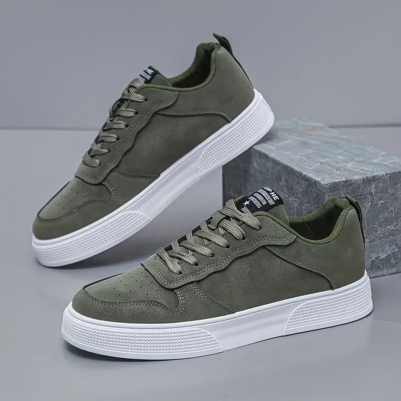 Mannen | Vetersneakers met profielzool in retro stijl