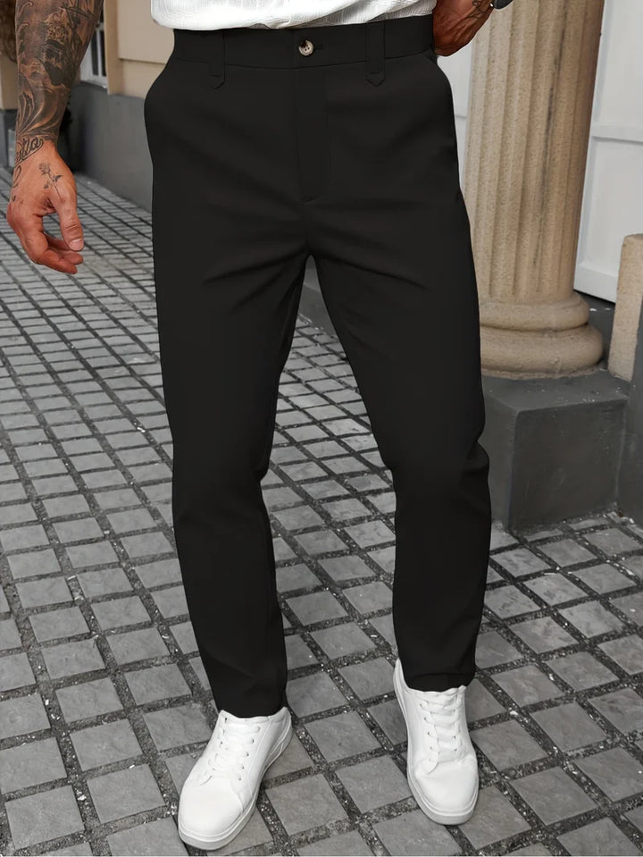Mannen | Slim-fit broek met minimalistische afwerking