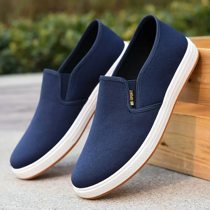Mannen | Canvas slip-ons met stevige zool en rechte pasvorm