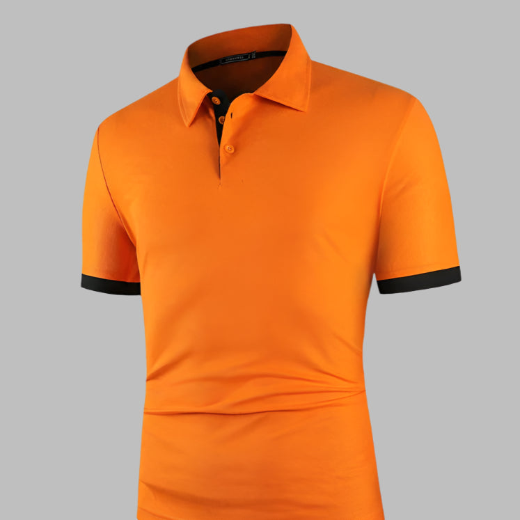 Mannen | Poloshirt met subtiele contrasttrim en rechte pasvorm