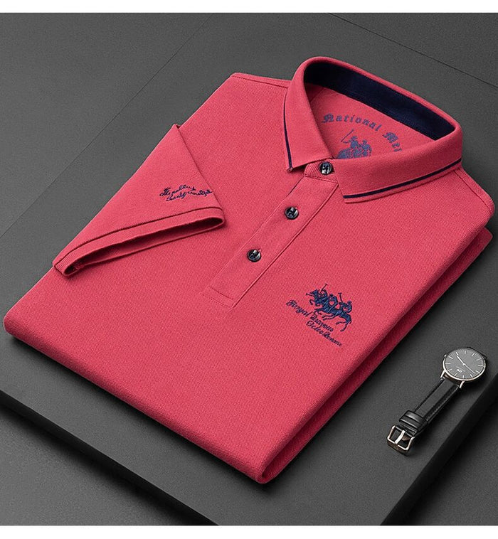 Mannen | Poloshirt met minimalistisch logoaccent en knoopsluiting