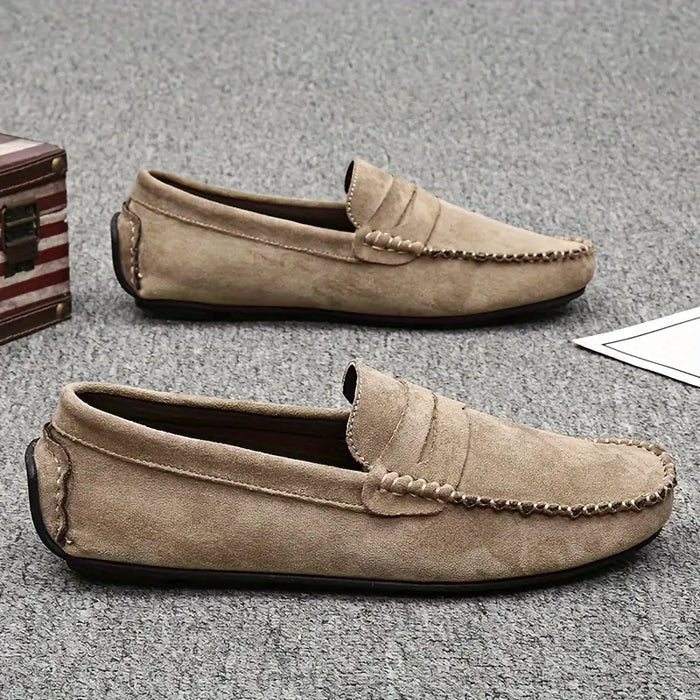 Mannen | Tijdloze loafers met stikselaccent en rechte pasvorm