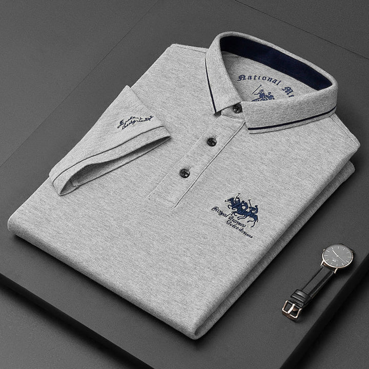 Mannen | Poloshirt met minimalistisch logoaccent en knoopsluiting