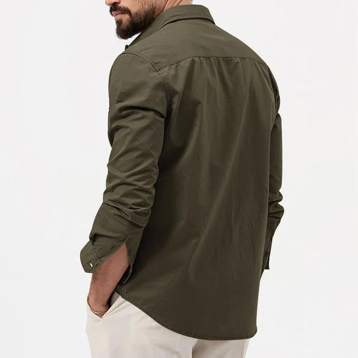 Mannen | Cargo-shirt met borstzakken en rechte pasvorm