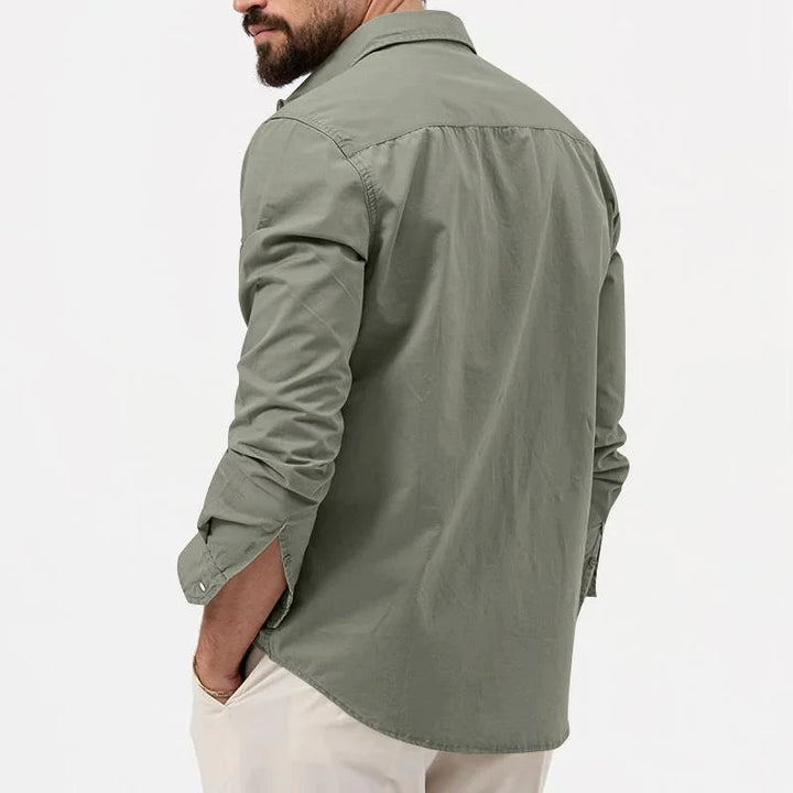 Mannen | Cargo-shirt met borstzakken en rechte pasvorm