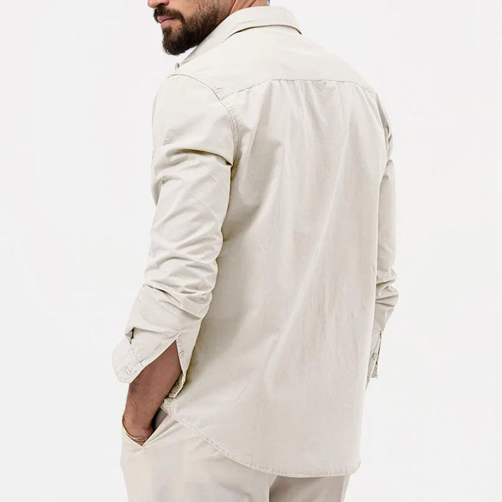 Mannen | Cargo-shirt met borstzakken en rechte pasvorm