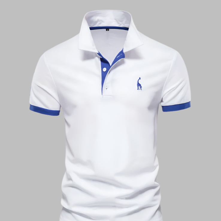 Mannen | Slank poloshirt met kleuraccent aan de boord