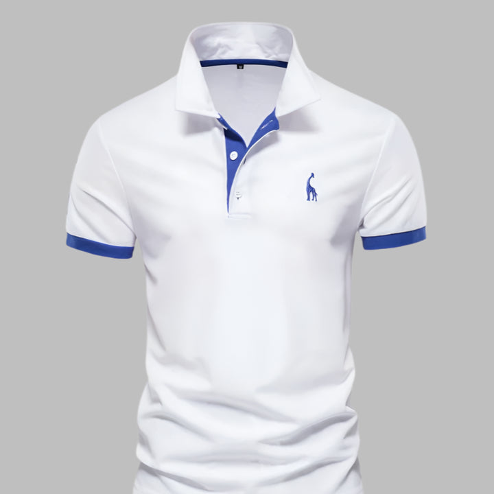 Mannen | Slank poloshirt met kleuraccent aan de boord