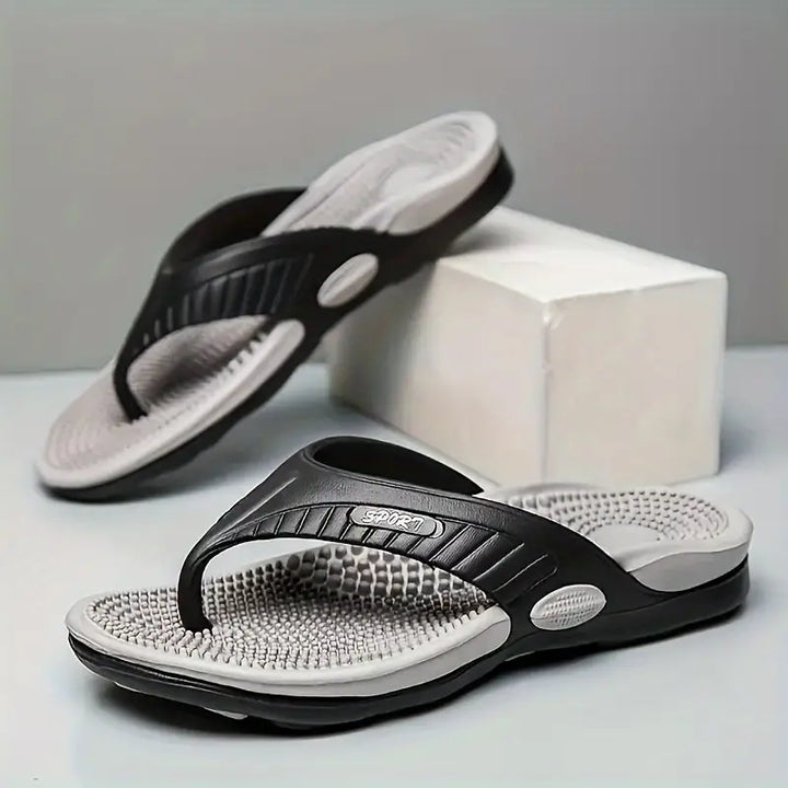 Mannen | Slippers met patroon in het voetbed en rechte pasvorm