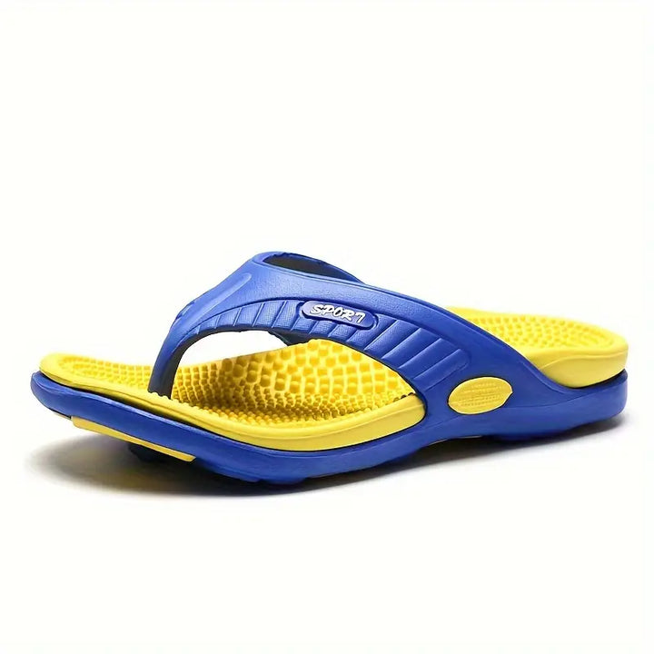 Mannen | Slippers met patroon in het voetbed en rechte pasvorm