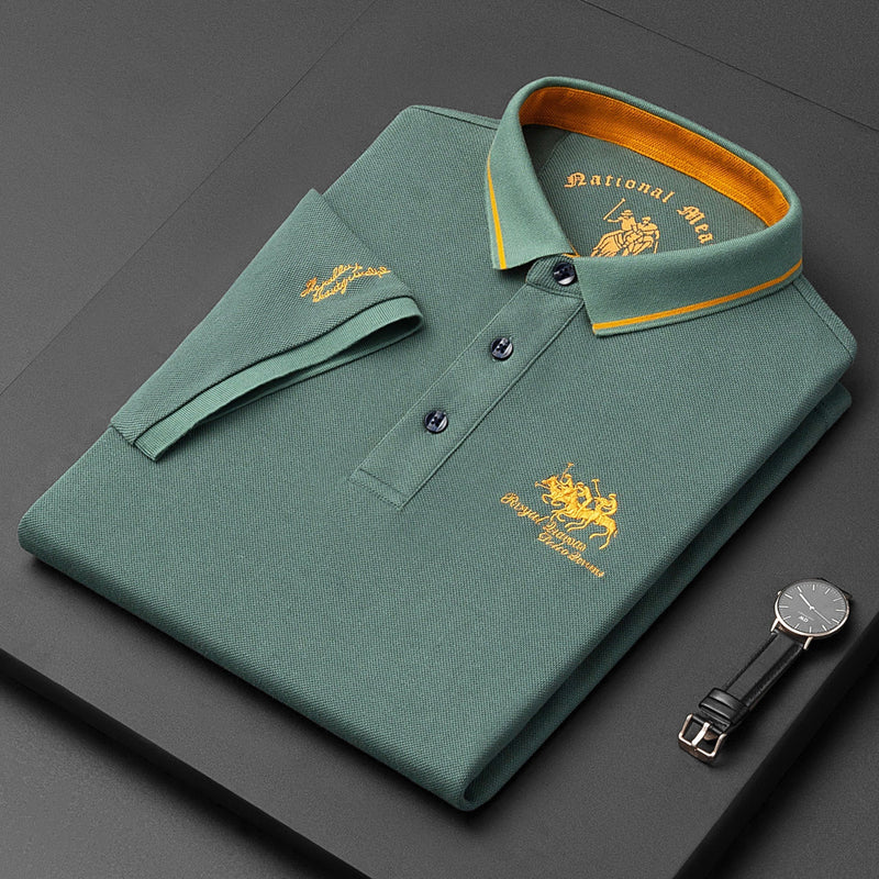 Mannen | Poloshirt met minimalistisch logoaccent en knoopsluiting