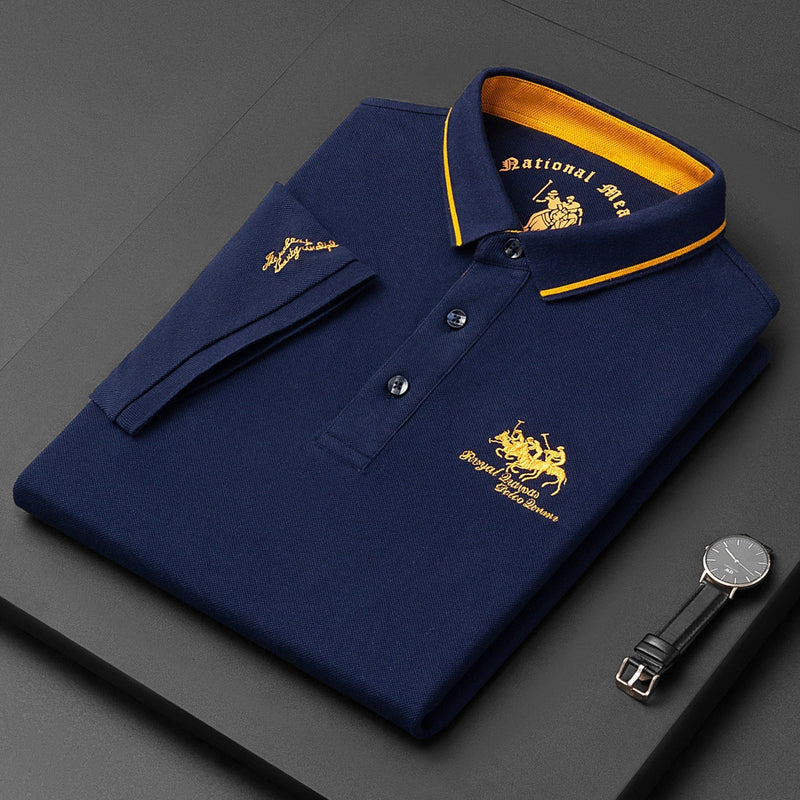 Mannen | Poloshirt met minimalistisch logoaccent en knoopsluiting