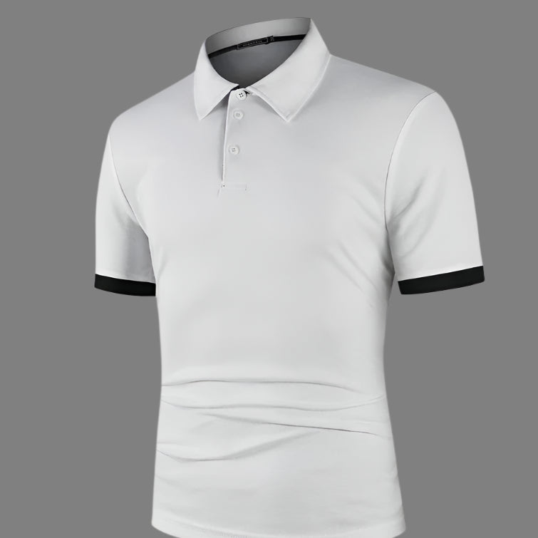 Mannen | Poloshirt met subtiele contrasttrim en rechte pasvorm