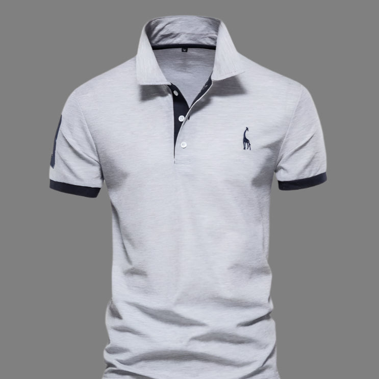 Mannen | Slank poloshirt met kleuraccent aan de boord