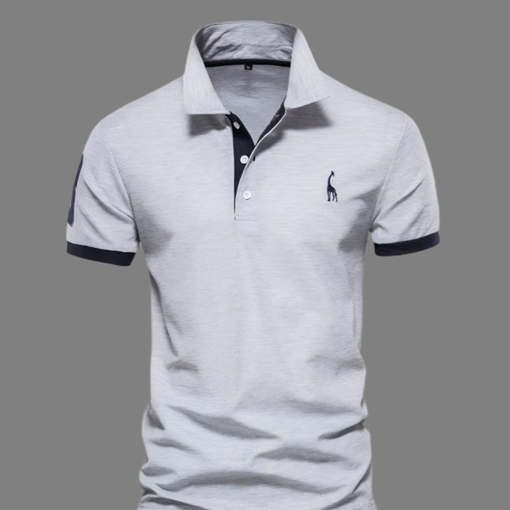 Mannen | Slank poloshirt met kleuraccent aan de boord
