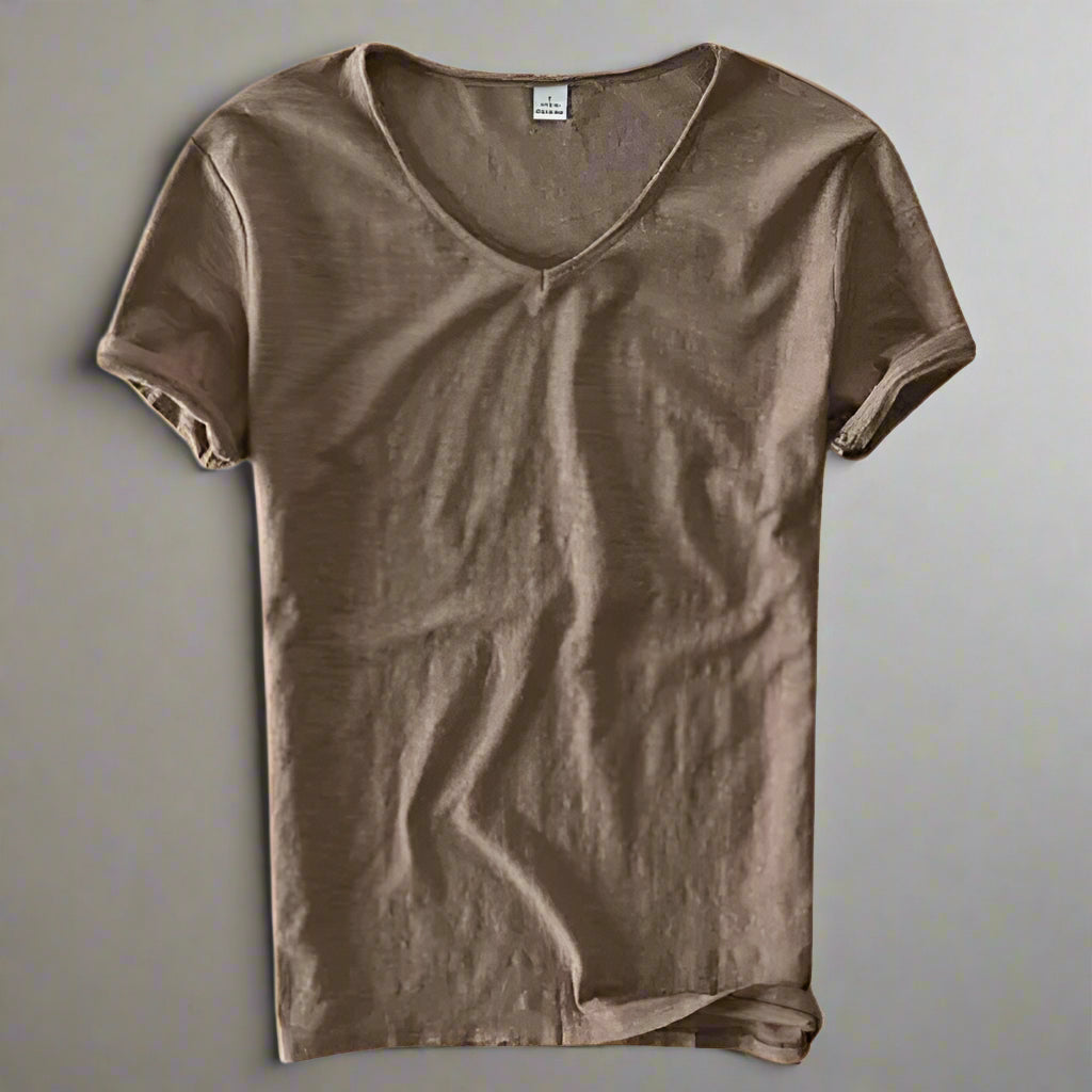 Mannen | Eenvoudig V-hals T-shirt met korte mouw