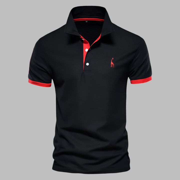 Mannen | Slank poloshirt met kleuraccent aan de boord