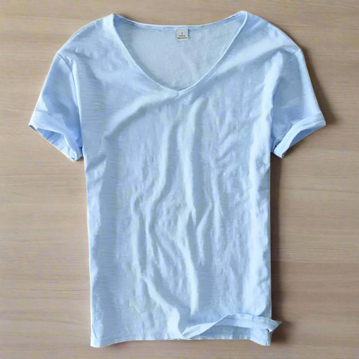 Mannen | Eenvoudig V-hals T-shirt met korte mouw