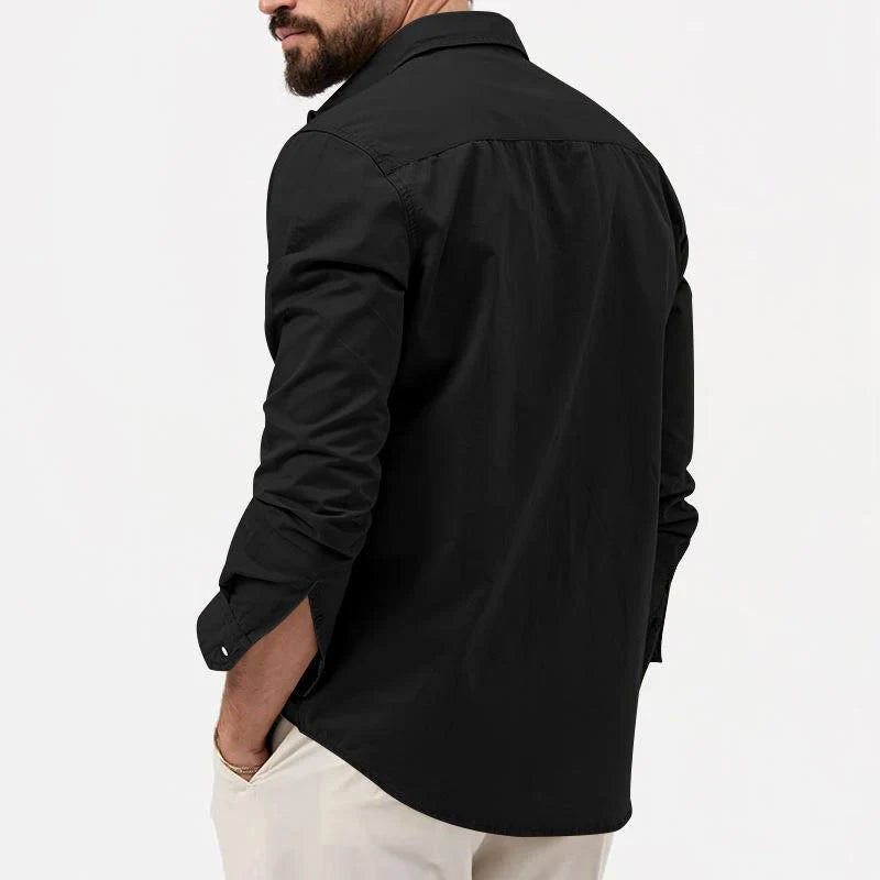 Mannen | Cargo-shirt met borstzakken en rechte pasvorm