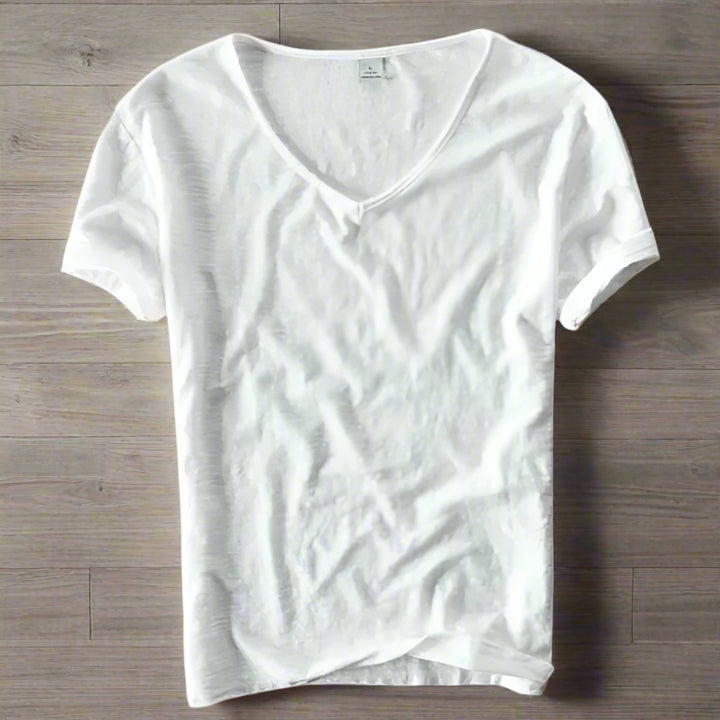 Mannen | Eenvoudig V-hals T-shirt met korte mouw