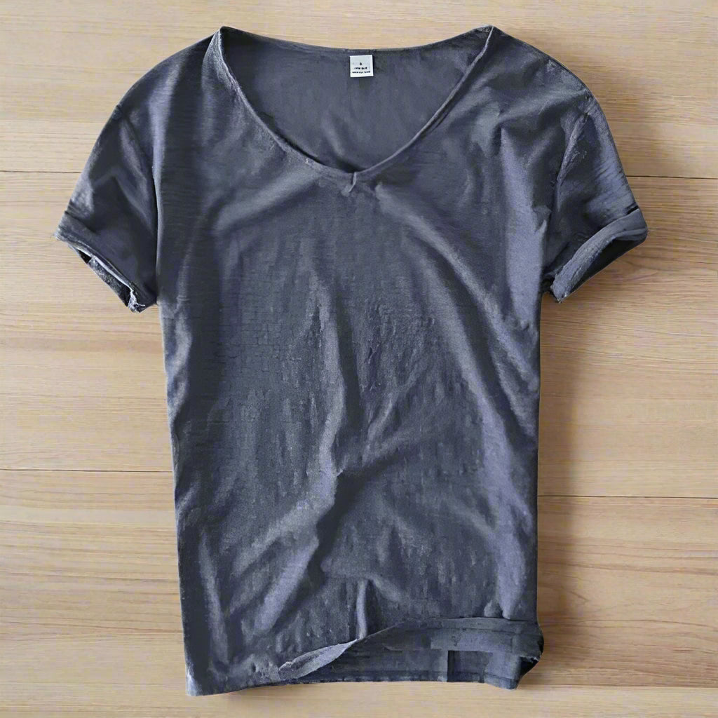 Mannen | Eenvoudig V-hals T-shirt met korte mouw