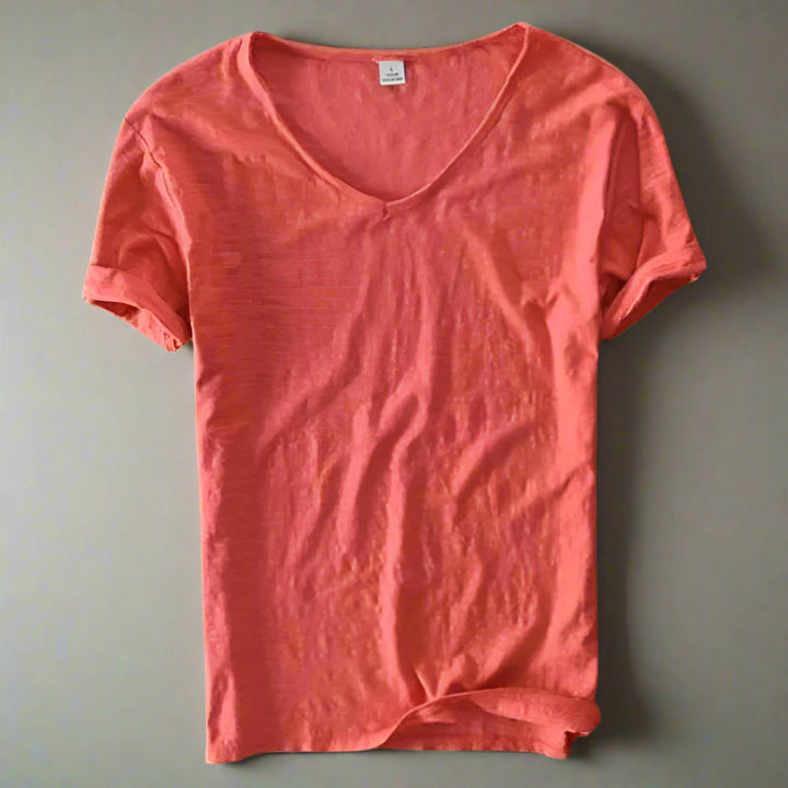 Mannen | Eenvoudig V-hals T-shirt met korte mouw