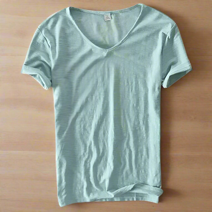 Mannen | Eenvoudig V-hals T-shirt met korte mouw