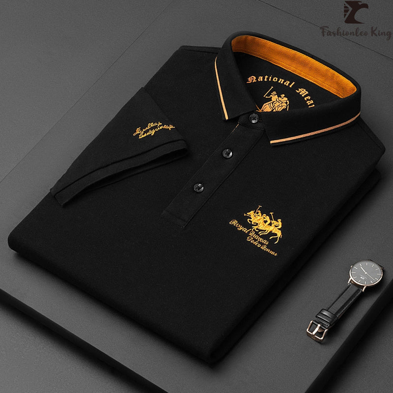 Mannen | Poloshirt met minimalistisch logoaccent en knoopsluiting