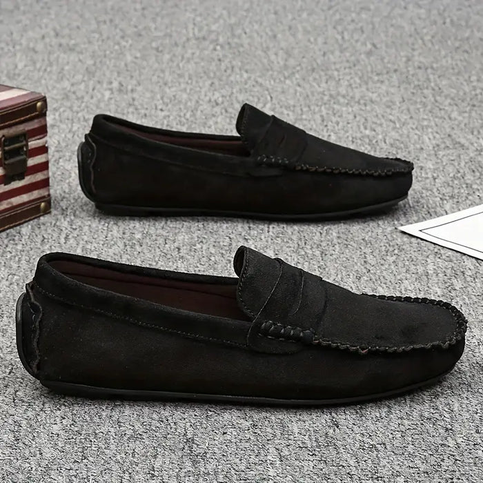 Mannen | Tijdloze loafers met stikselaccent en rechte pasvorm