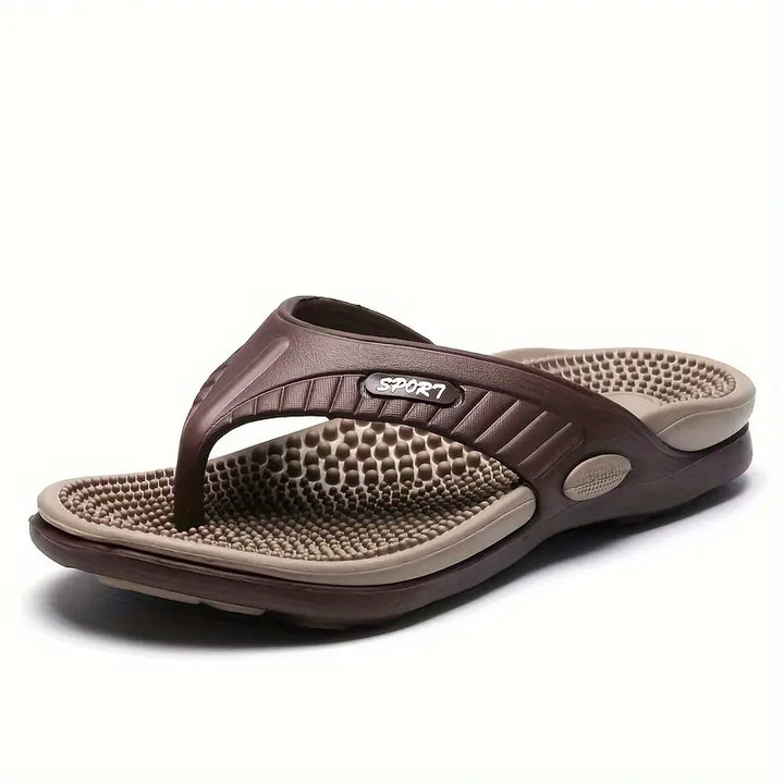 Mannen | Slippers met patroon in het voetbed en rechte pasvorm