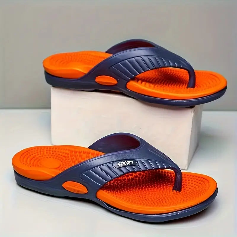 Mannen | Slippers met patroon in het voetbed en rechte pasvorm