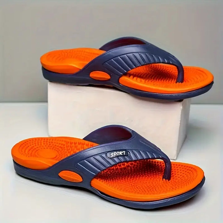 Mannen | Slippers met patroon in het voetbed en rechte pasvorm
