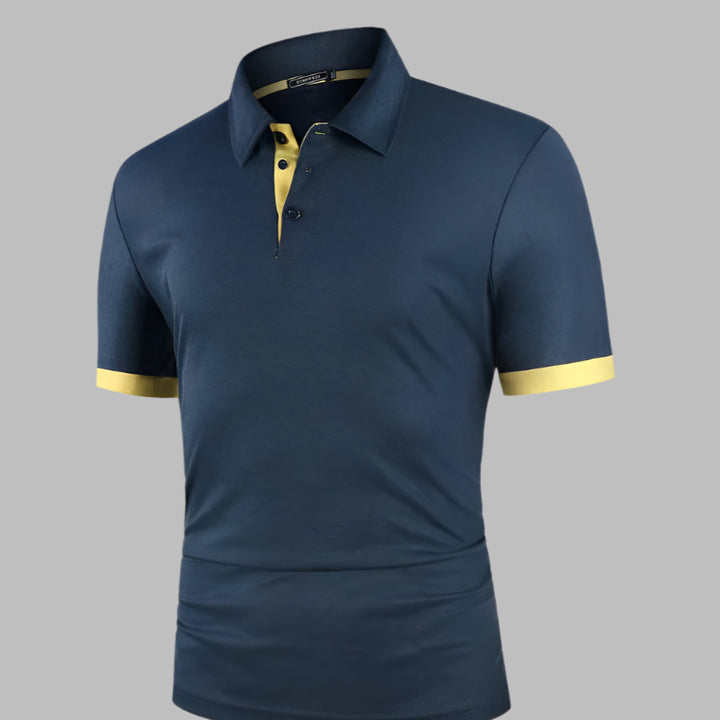 Mannen | Poloshirt met subtiele contrasttrim en rechte pasvorm