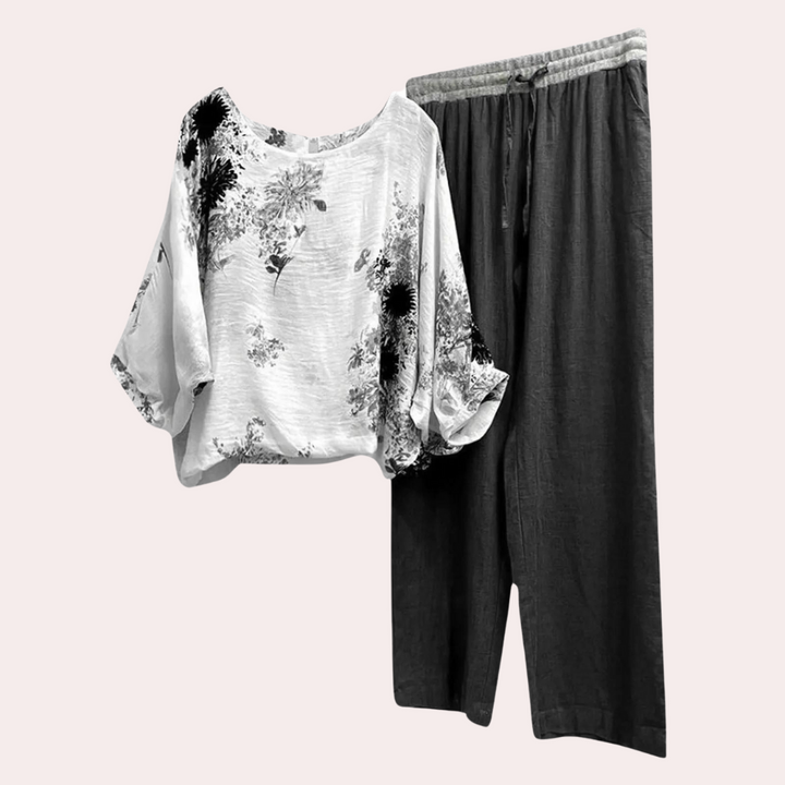 Annelore – Trendy Bloemenprint Dames Set