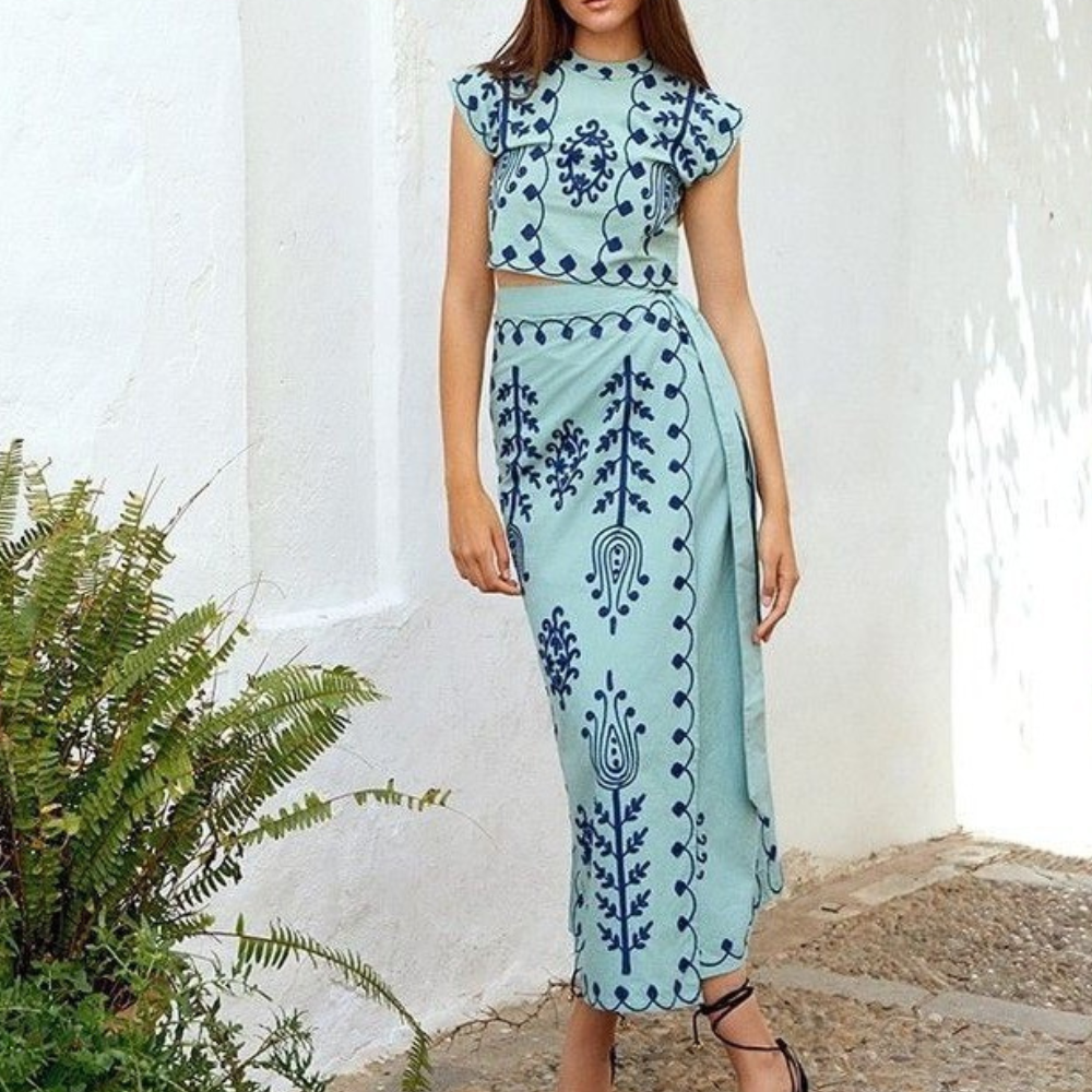 Karin - Elegante 2-delige Damenset met Trendy Print