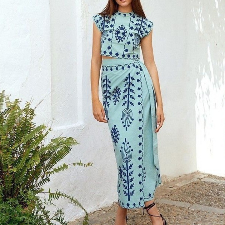 Karin - Elegante 2-delige Damenset met Trendy Print
