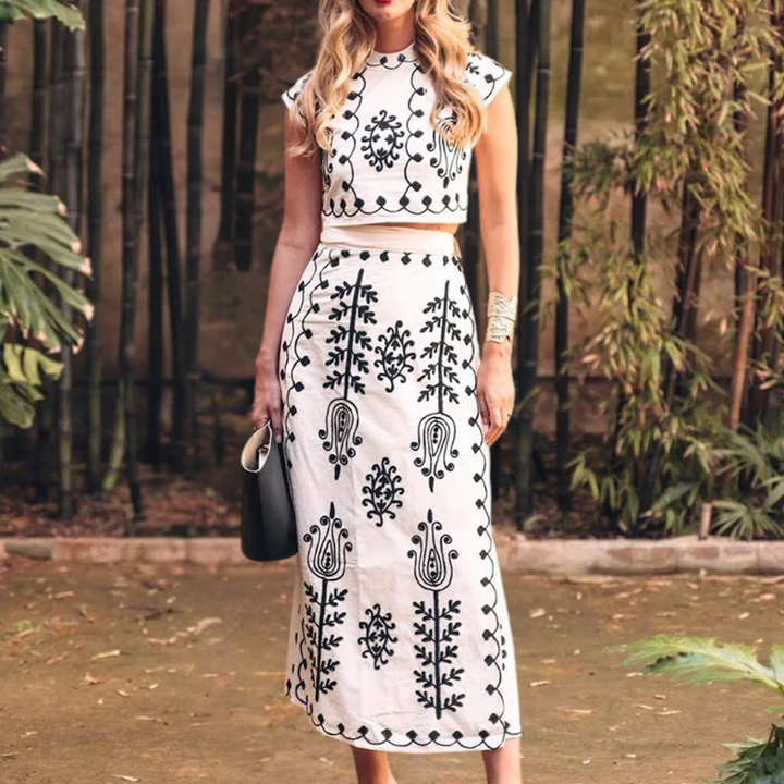 Karin - Elegante 2-delige Damenset met Trendy Print